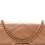 Calfskin Matelasse Monochrome Super Mini GG Marmont Shoulder Bag Camelia