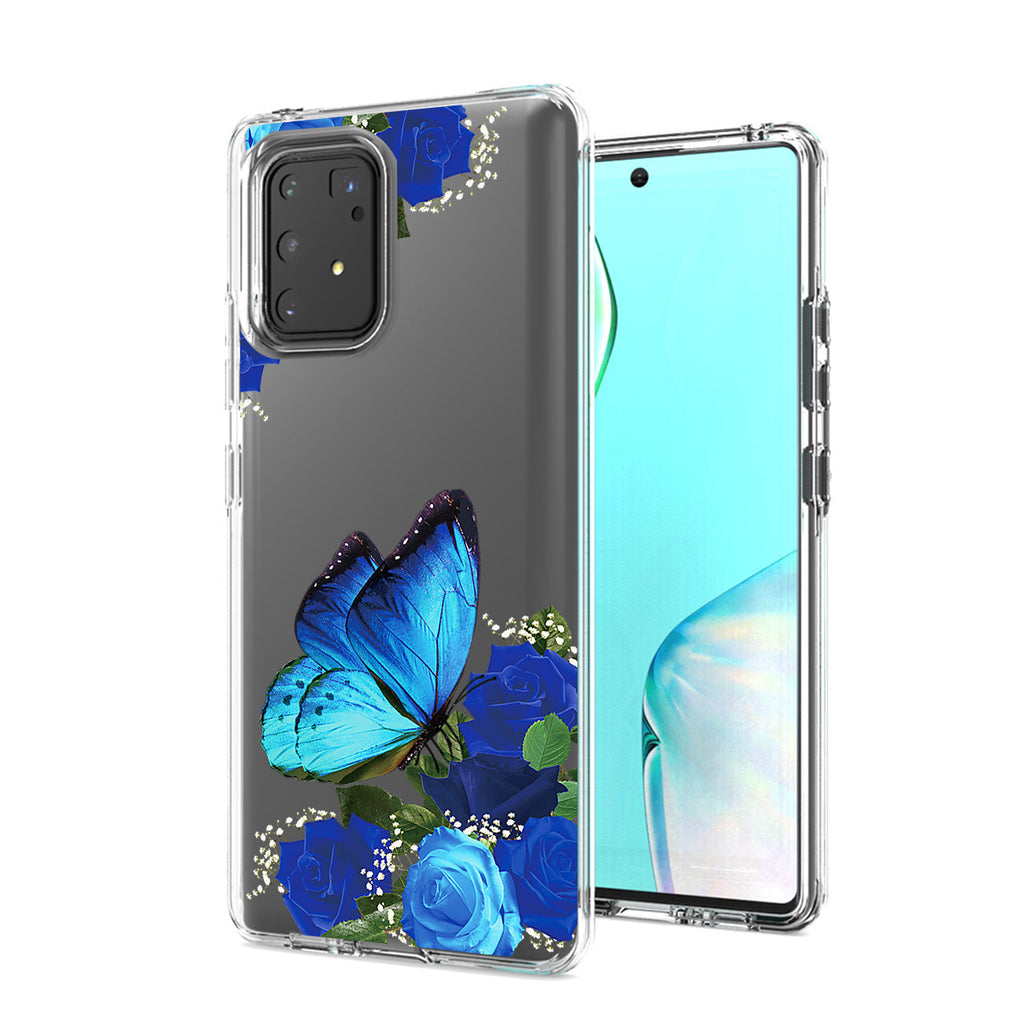 Pressed Dried Flower Design Phone Case For Samsung Galaxy A91/S10 Lite/M80S In Blue