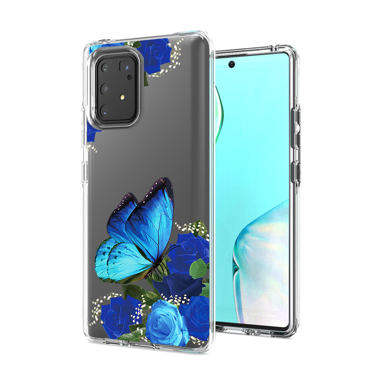 Pressed Dried Flower Design Phone Case For Samsung Galaxy A91/S10 Lite/M80S In Blue