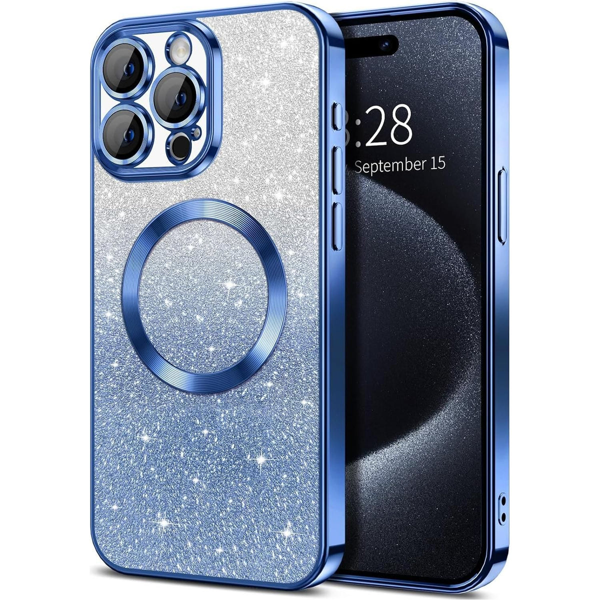 Entronix [Magnetic] Case Compatible with iPhone 14 Pro - [Clear Back] Luxury Glossy Cover