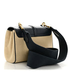 Canvas Calfskin Teen Soft 16 Shoulder Bag Vanilla Navy