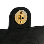 Lambskin Quilted Medium Single Flap Black