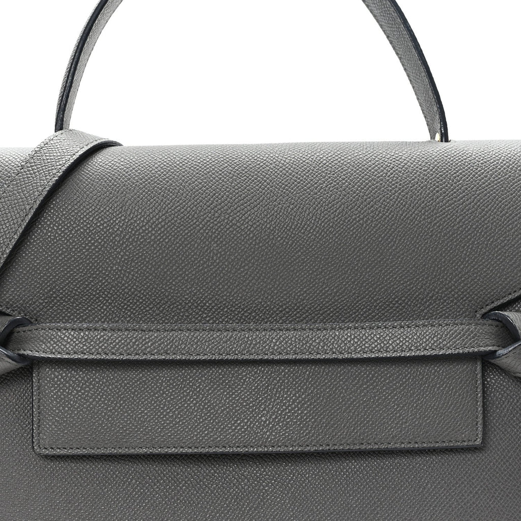 Grained Calfskin Mini Belt Bag Grey
