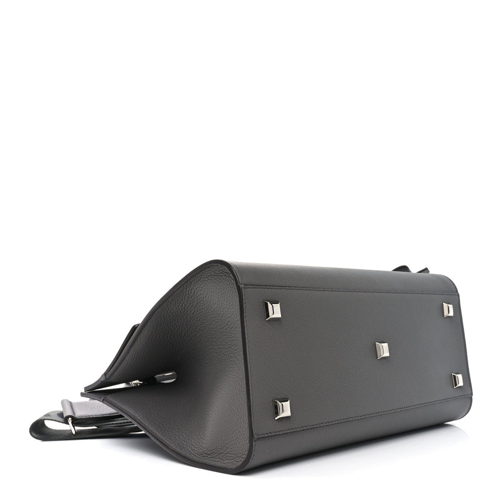 Calfskin Medium Studio Soft Bag Grey