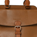 Mega Check Grained Calfskin Medium Harcourt Satchel Saddle Brown