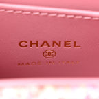 Tweed Quilted Mini Nano Kelly Shopper Pink