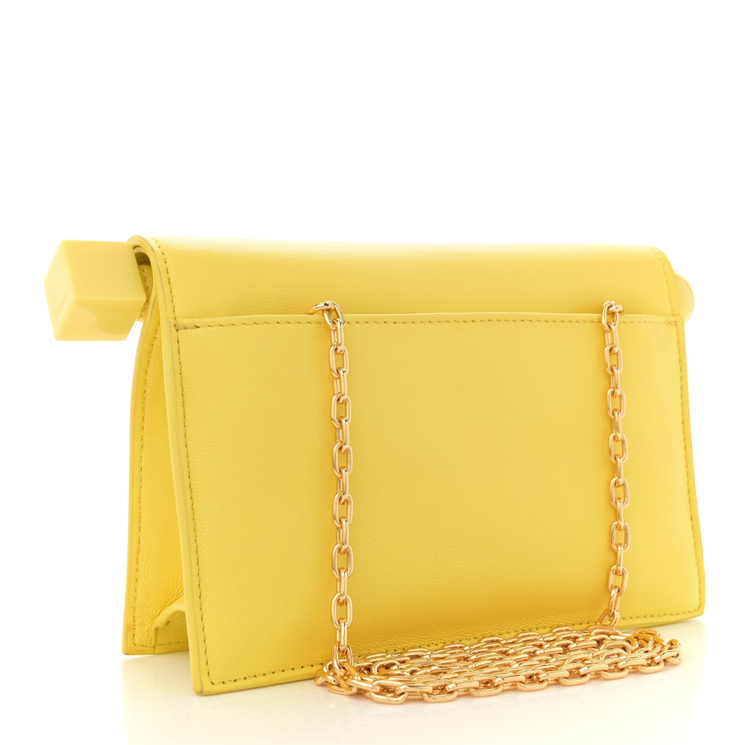 Smooth Calfskin La Petite Pochette Rond Carre Yellow