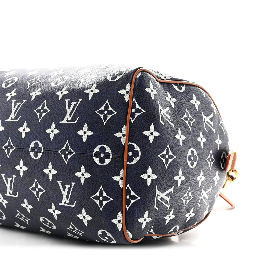 Calfskin Monogram Speedy P9 Bandouliere 30 Indigo