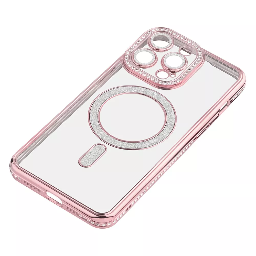 Entronix [Magnetic] Case Compatible with iPhone 15 Pro - [Clear Back] Luxury Diamonds