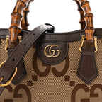Monogram Jumbo GG Textured Dollar Calfskin Mini Diana Tote Bag Camel Ebony New Acero Pomegranate Red