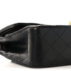 Lambskin Quilted Medium Double Flap Black