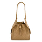 Caviar Quilted Medium Chanel 25 Handbag Dark Beige