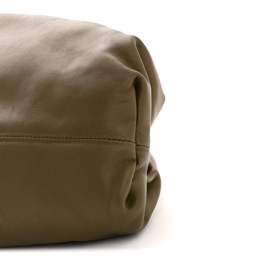 Smooth Butter Calf The Pouch Oversized Clutch Kaki Fondent