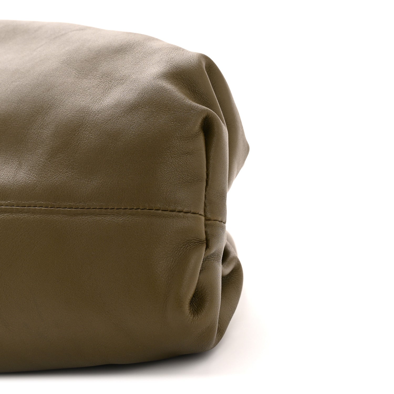 Smooth Butter Calf The Pouch Oversized Clutch Kaki Fondent