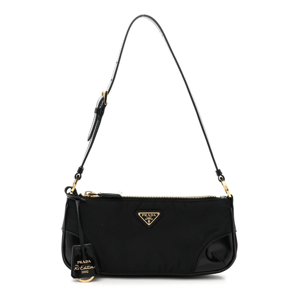 Re-Nylon Spazzolato Re-Edition 2002 Shoulder Bag Black