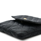 Jersey Quilted Micro Flap Bag Black