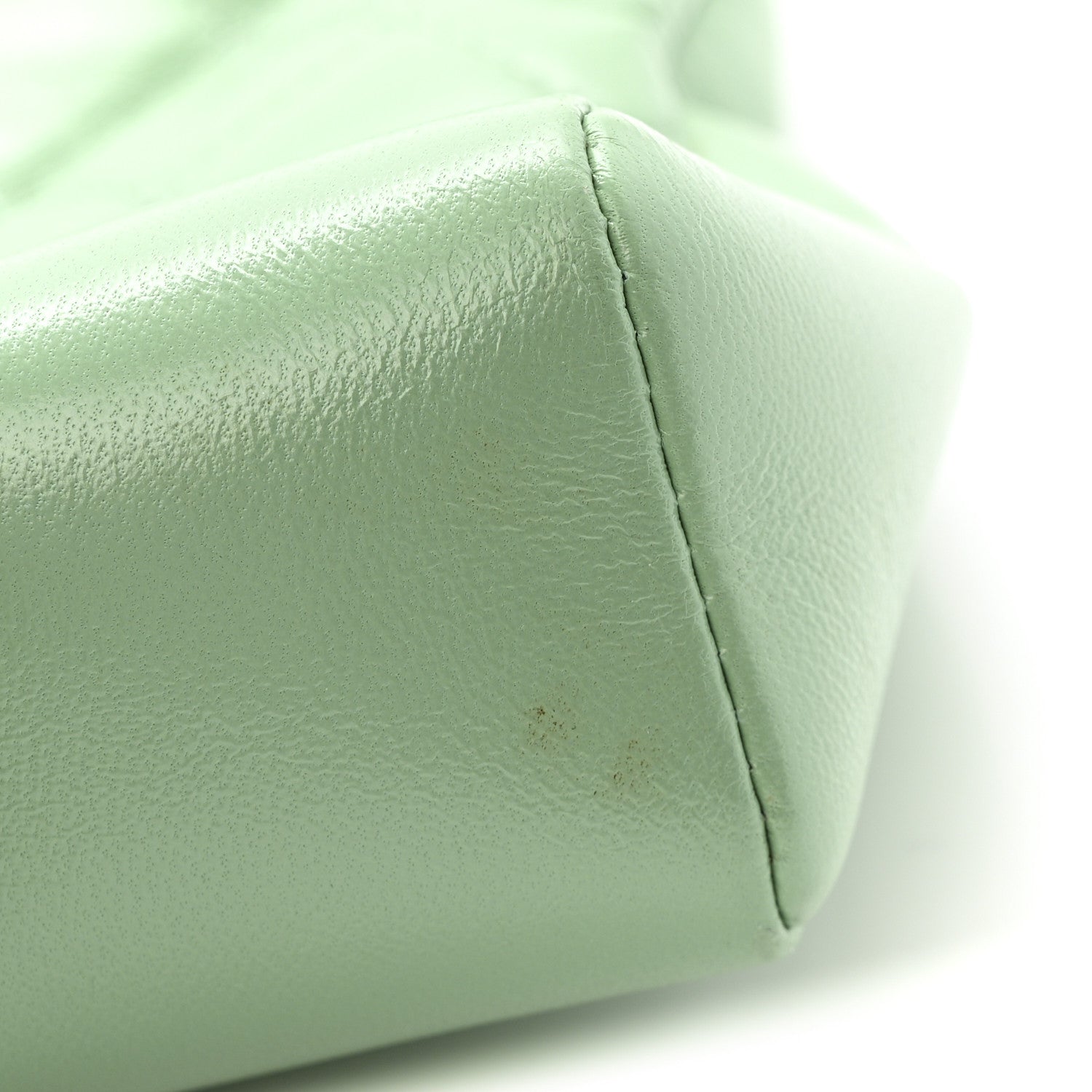 Shiny Lambskin Quilted Mini 31 Shopping Bag Light Green