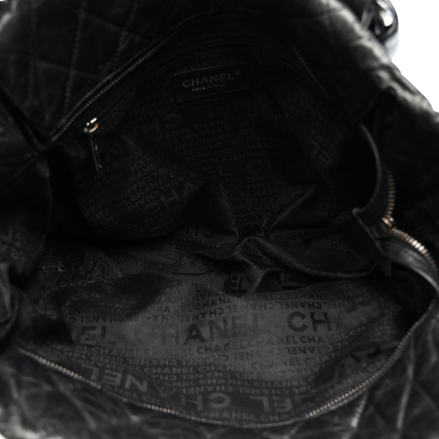 Distressed Lambskin Vintage Ligne Lady Braid Tote Black