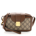 GG Supreme Monogram Mini Clasp Bag Beige Brown