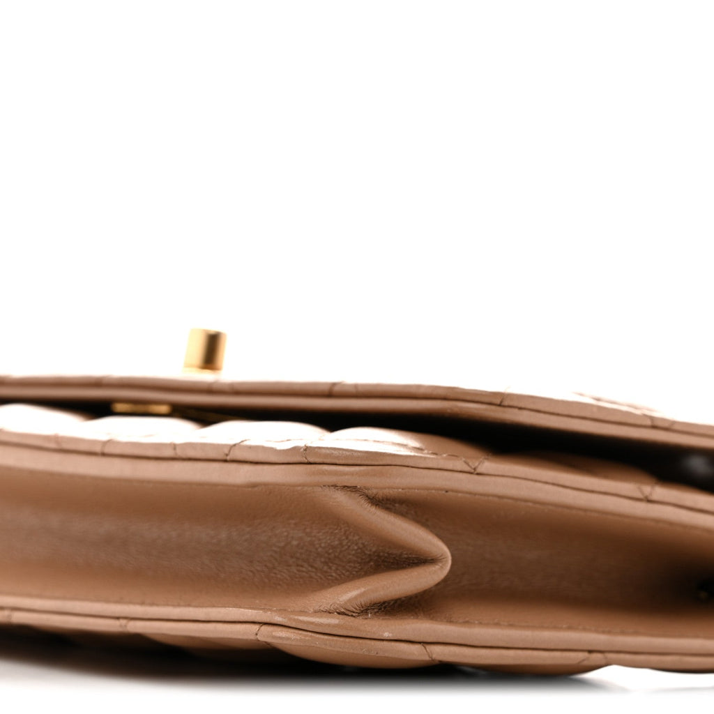 Calfskin Quilted Perfect Fit Wallet On Chain WOC Beige
