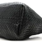Calfskin Intrecciato Pinacoteca Reversible Tote Black Fondant