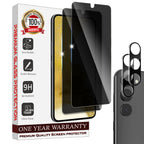 Entronix Anti-Spy Privacy Screen Protector & Camera Lens Protector Compatible with Galaxy S25 - 4 Piece Combo