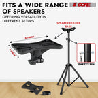 Speaker Stand Pair Height Adjustable Universal PA DJ Tripod Studio Monitor Stands Heavy Duty w 35mm Compatible Insert for Home On Stage In Studio Use Black - SS HD 2PK BLK WOB