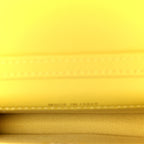 Lambskin Quilted Enamel Logo Flap Card Holder On Chain Yellow