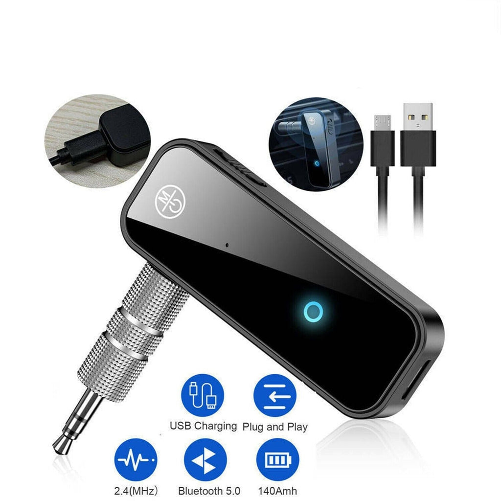 USB Wireless Bluetooth 5.0 Transmitter Receiver 2in1 Audio Adapter 3.5mm Aux Car