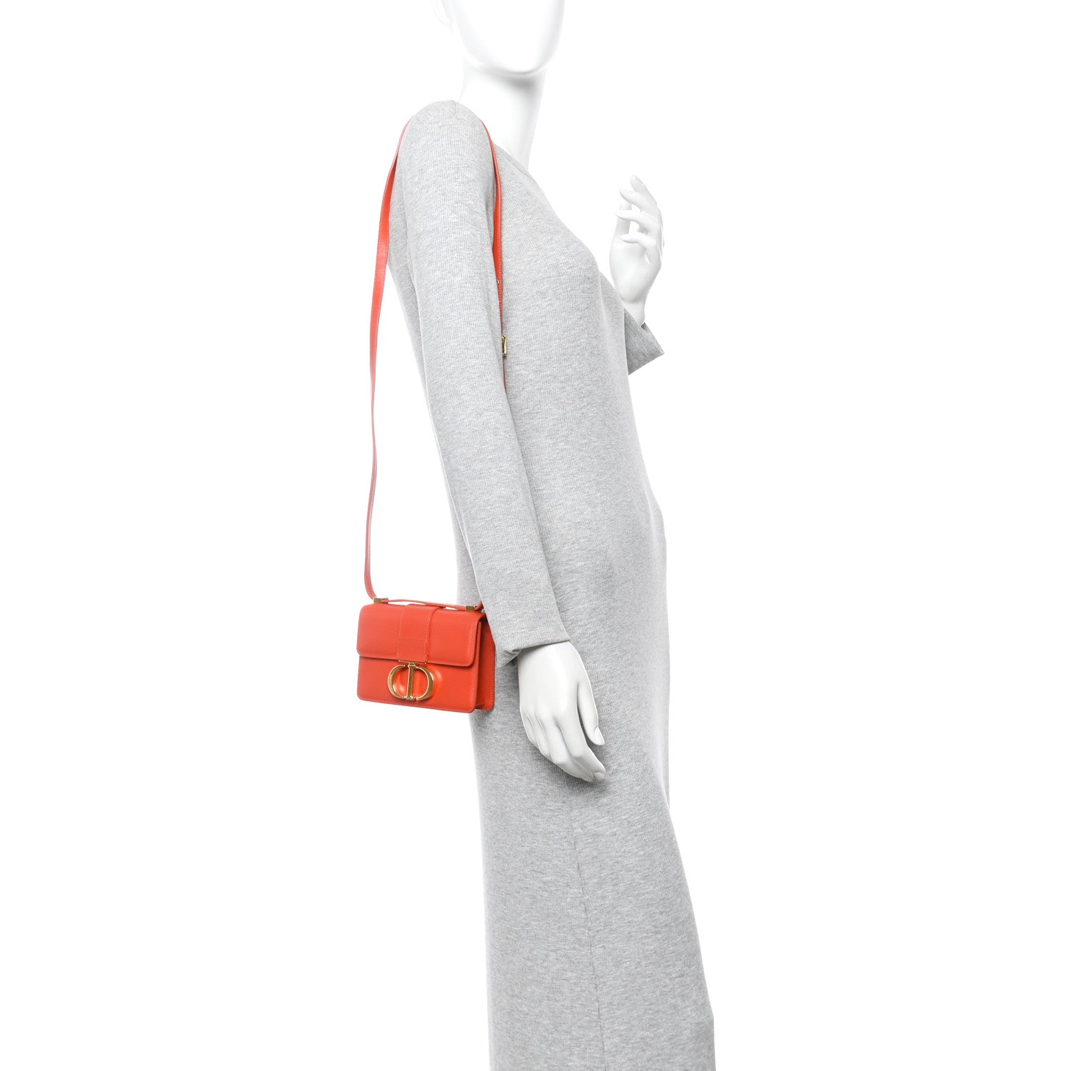 Smooth Calfskin Micro 30 Montaigne Flap Bag Orange