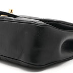 Lambskin Quilted Small Easy Carry Flap Black