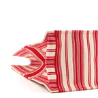 Canvas Embroidered Mykonos Large Striped Book Tote Red