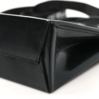Patent Calfskin Logo Box Bag Black