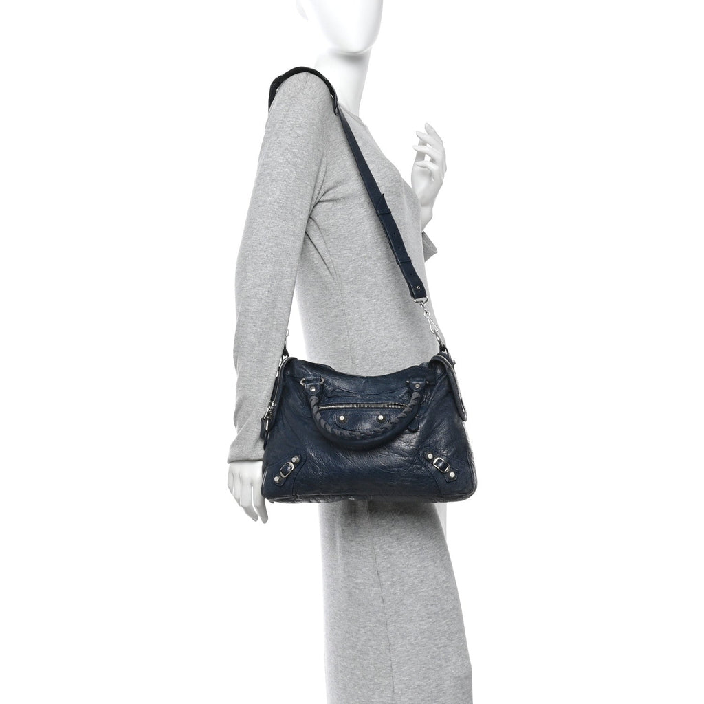 Agneau Giant 12 Silver Hardware Town Bleu Obscur