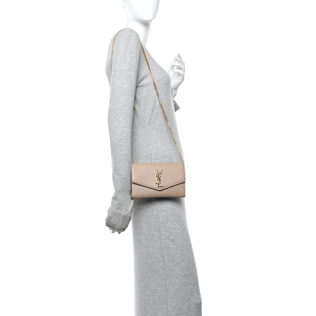 Grain De Poudre Monogram Uptown Chain Wallet Taupe
