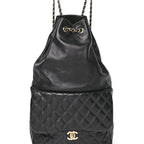 Lambskin Quilted Large In Seoul Backpack Black