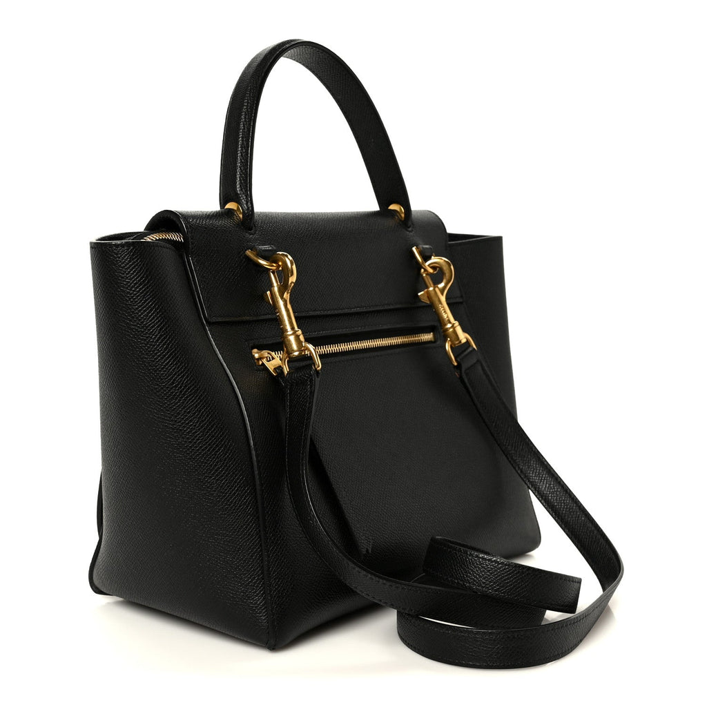Grained Calfskin Micro Belt Bag Black