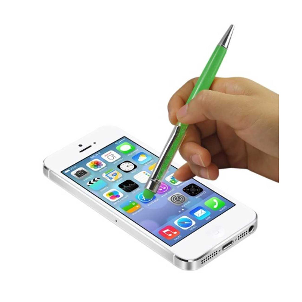 Reiko Crystal Stylus Touch Screen With Ink Pen In Green