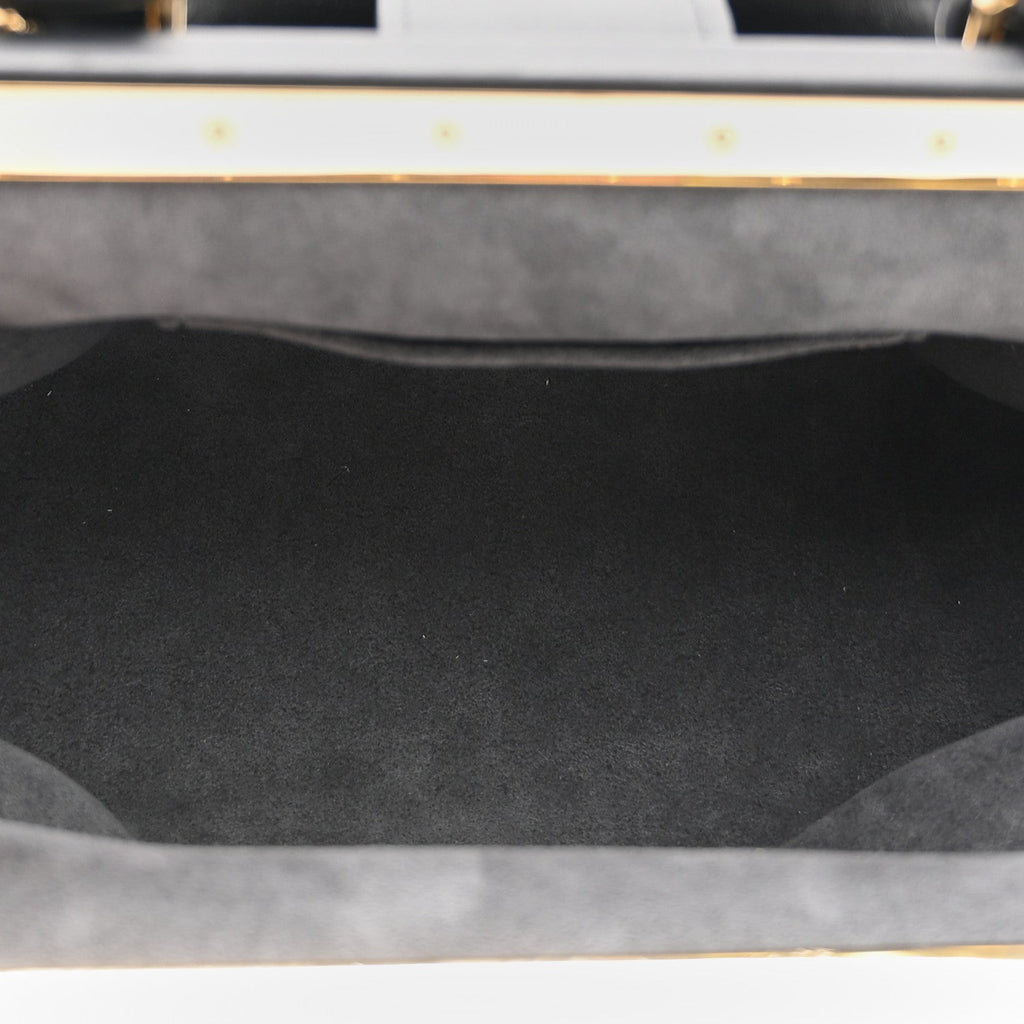 Calfskin Nanogram Embossed Clutch Black