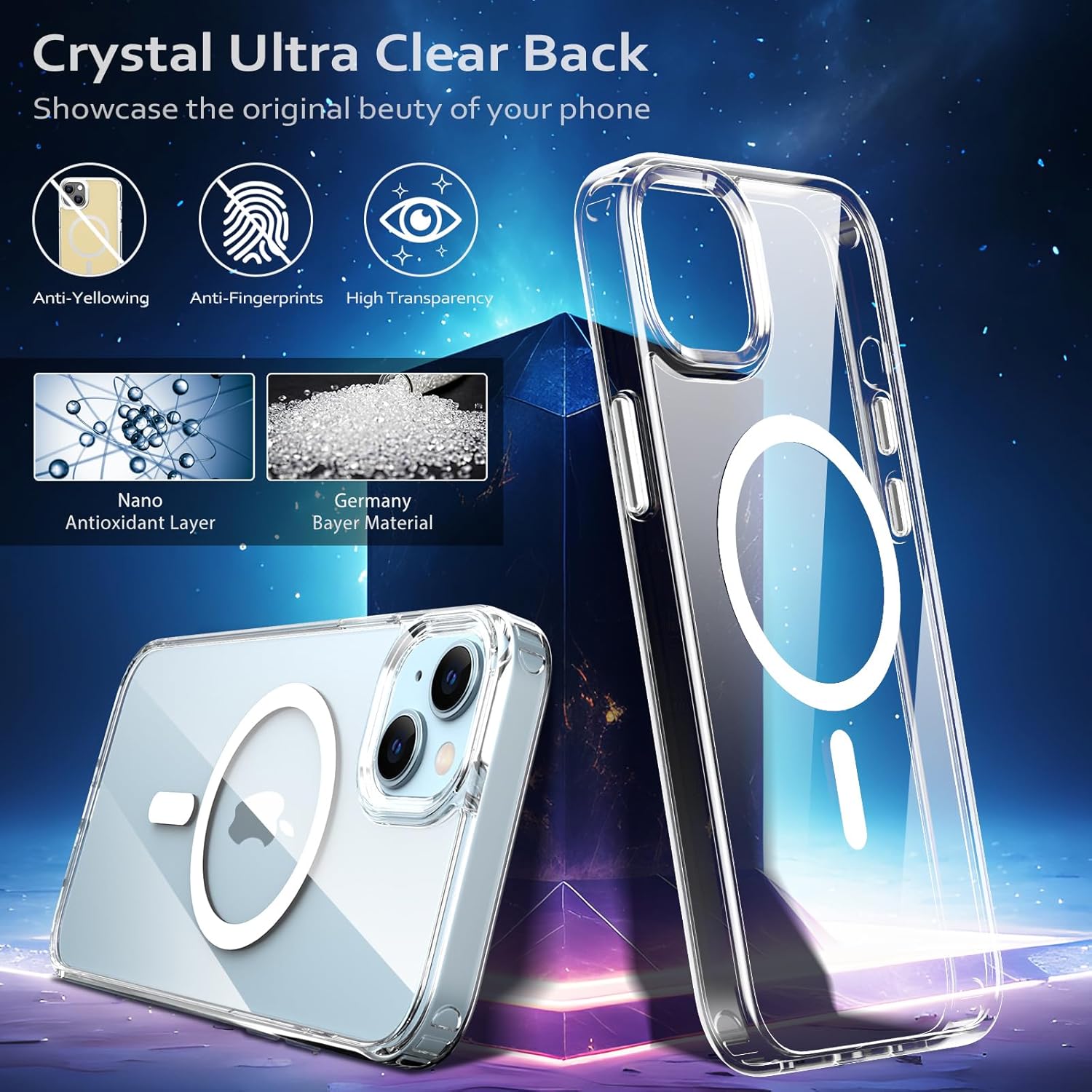 Entronix [Magnetic] Case Compatible with iPhone 16E - [Hard Back] Thick Clear