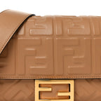 Nappa FF 1974 Embossed Baguette Miele Scuro