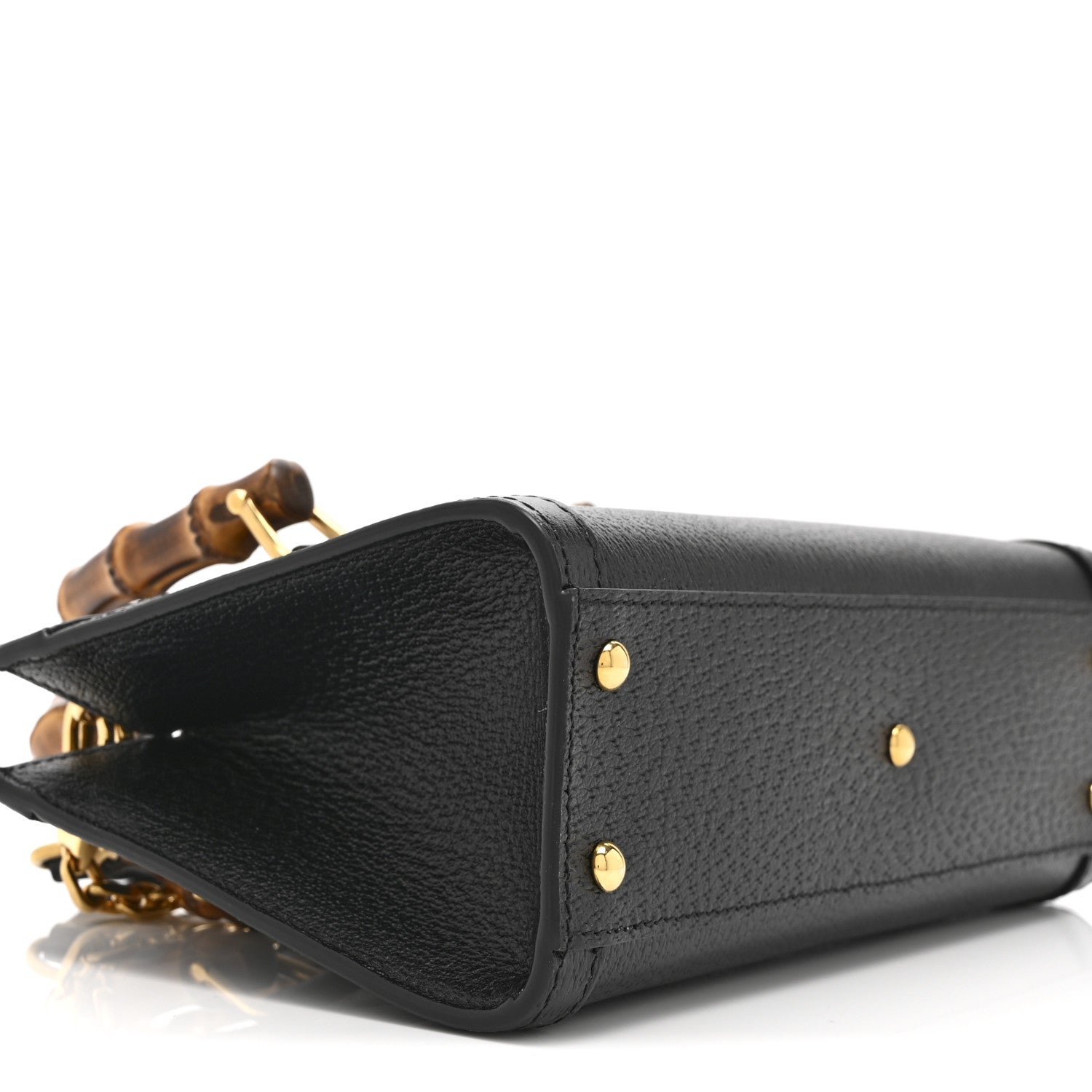 Textured Dollar Calfskin Web Small Diana Shoulder Bag  Black