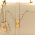 Satinated Calfskin Small 16 Top Handle Bag Beige