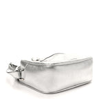 Metallic Sakai Be Green Calfskin Diagonal Stitched Small Blondie Shoulder Bag Silver