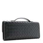 Nappa Intrecciato Long Andiamo Top Handle Clutch Black
