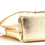 Metallic Tumbled Calfskin Nano Voyou Bag Golden Sand