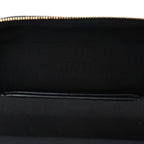 Goatskin Quilted Top Handle Slim Vanity With Chain Black