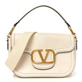 Soft Grainy Calfskin Alltime Shoulder Bag White