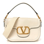 Soft Grainy Calfskin Alltime Shoulder Bag White