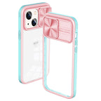 Full Protection With Mobile Phone Protective Film Slide Camera Lens Phone Case For Iphone 14 Plus In Pink